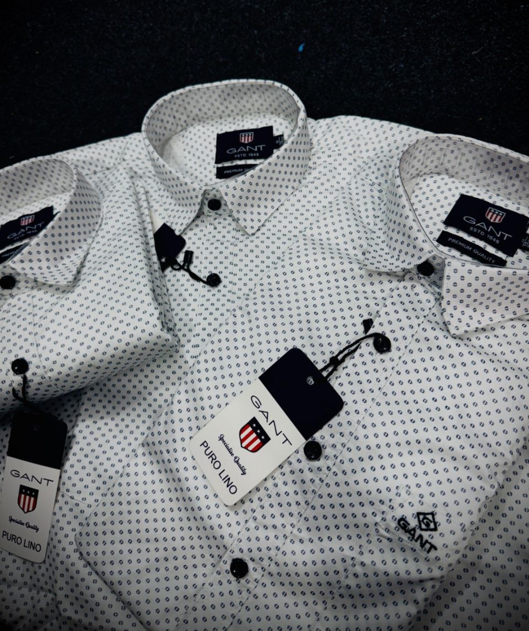 White Balck Dot Checks Shirt        