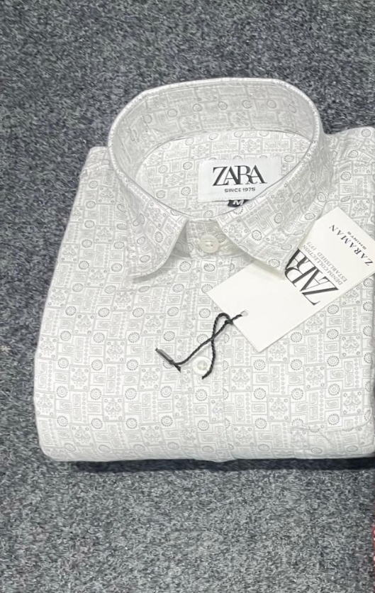 White & Cream dot Checks Shirt        