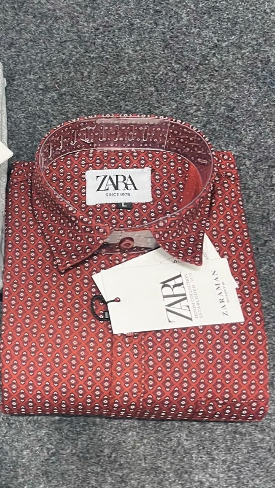 Red Cotton Printed Shirt        